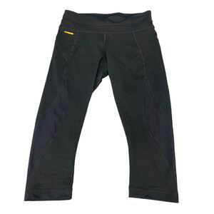 Lolë Capri Leggings Womens Small Black Nylon Stretch Elastic Waist Straight Leg